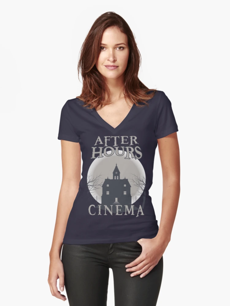 Fitted Ladies V-Neck T-Shirt Navy